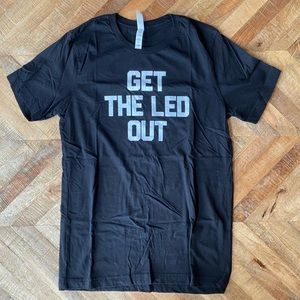 Led Zeppelin Get the Led Out Black Vintage Style Rock and Roll Shirt